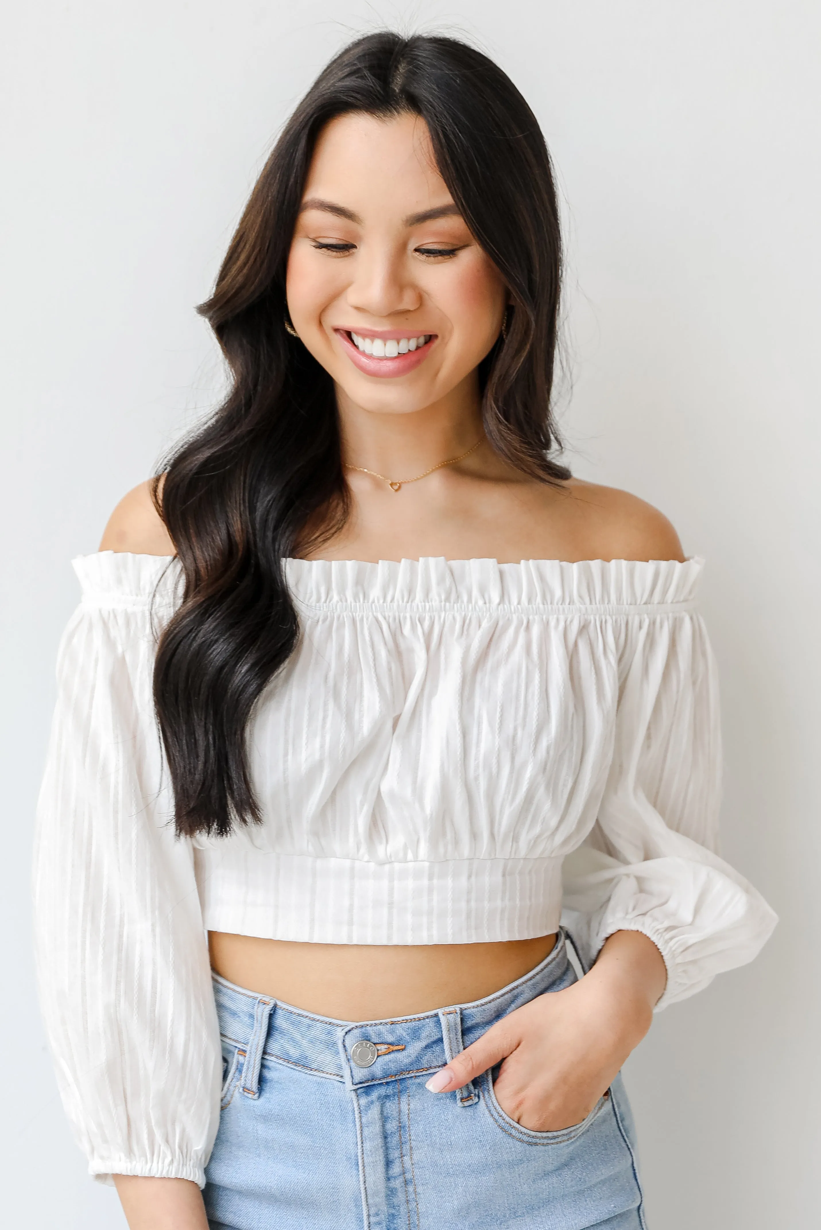 FINAL SALE - Chasing The Sun Cropped Blouse