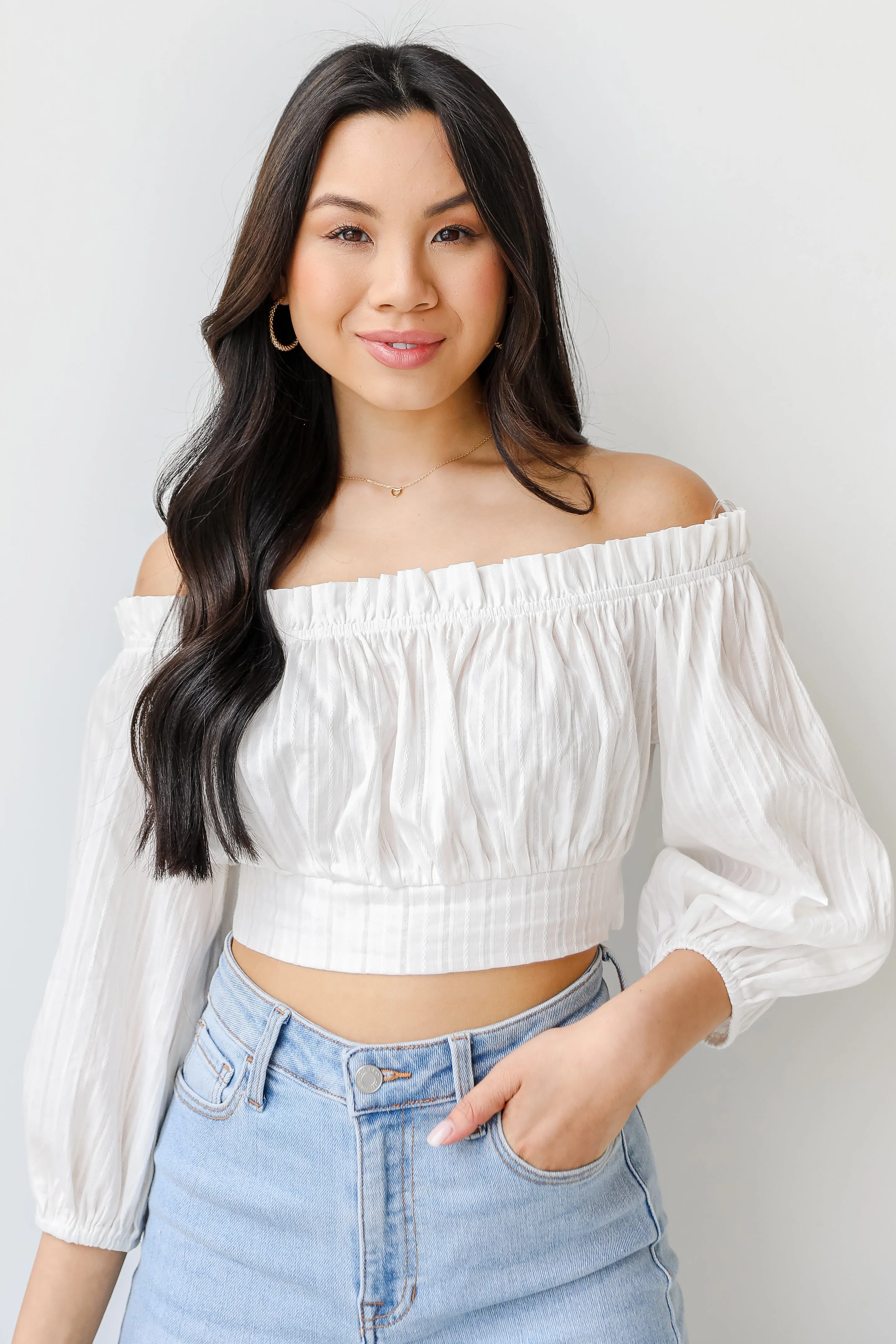 FINAL SALE - Chasing The Sun Cropped Blouse
