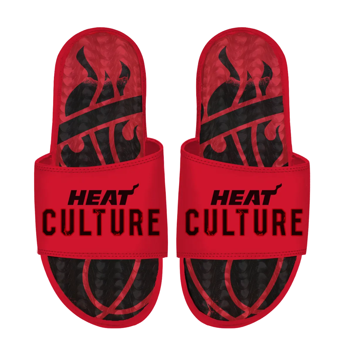 Islide HEAT Culture: Blood Red Wordmark Gel Sandals