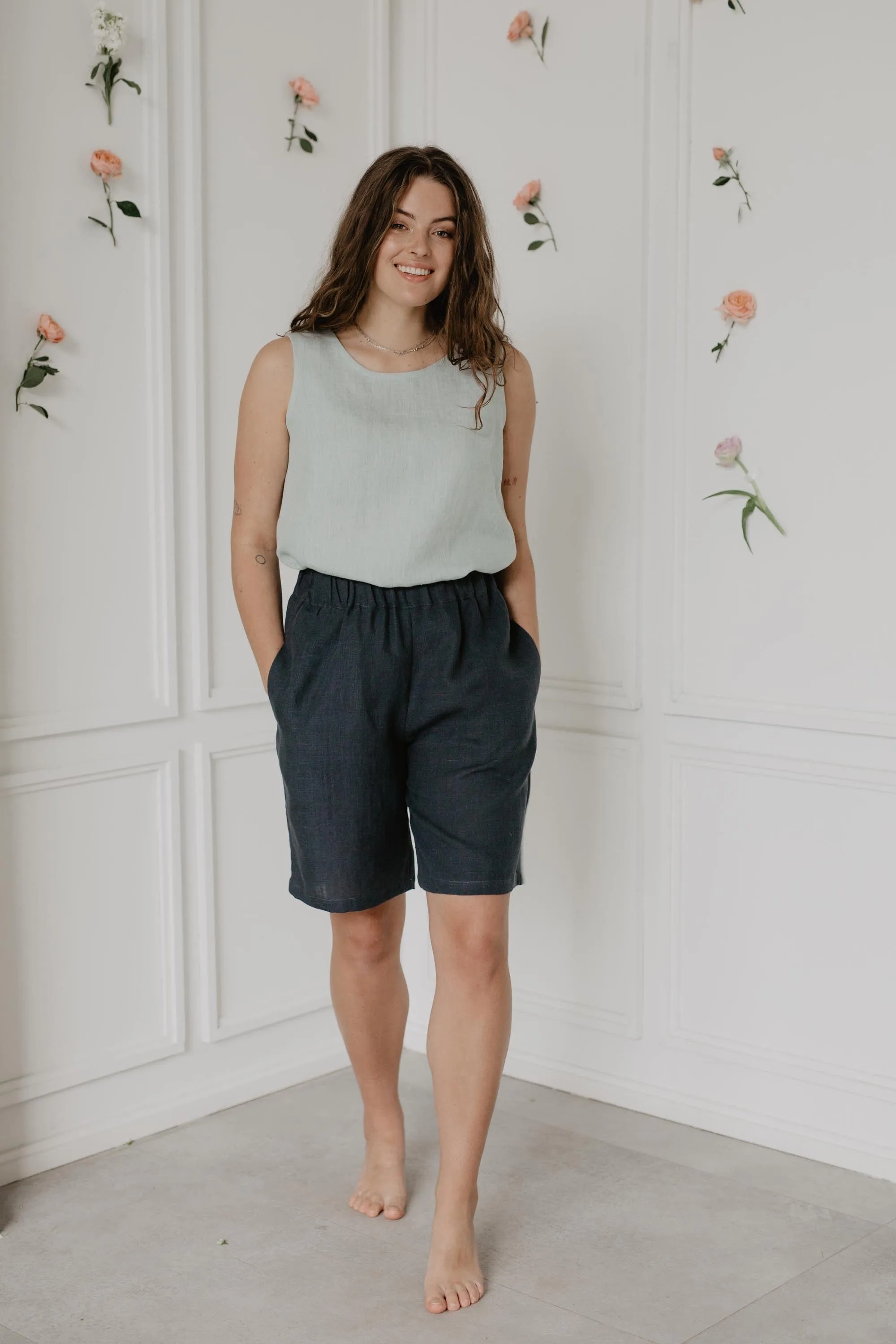 Matilda Women's Long Linen Shorts | Multiple Colours