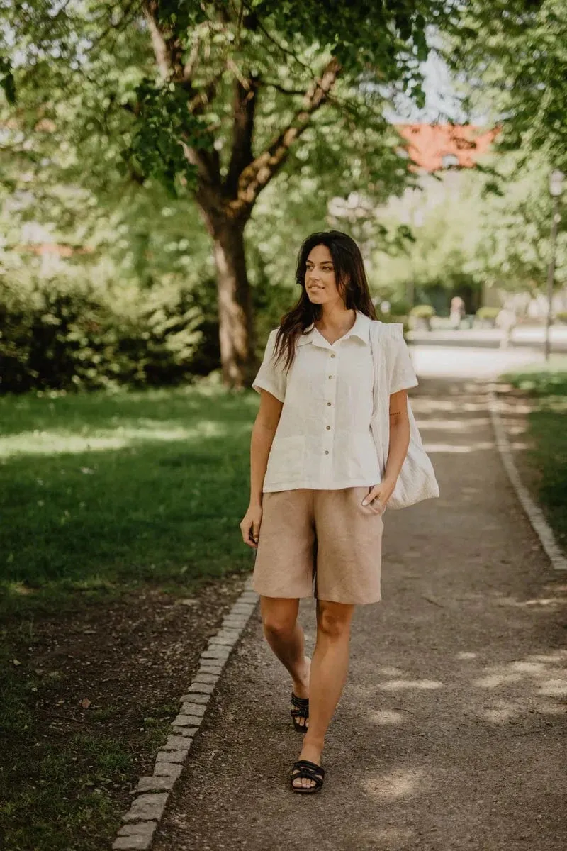 Matilda Women's Long Linen Shorts | Multiple Colours