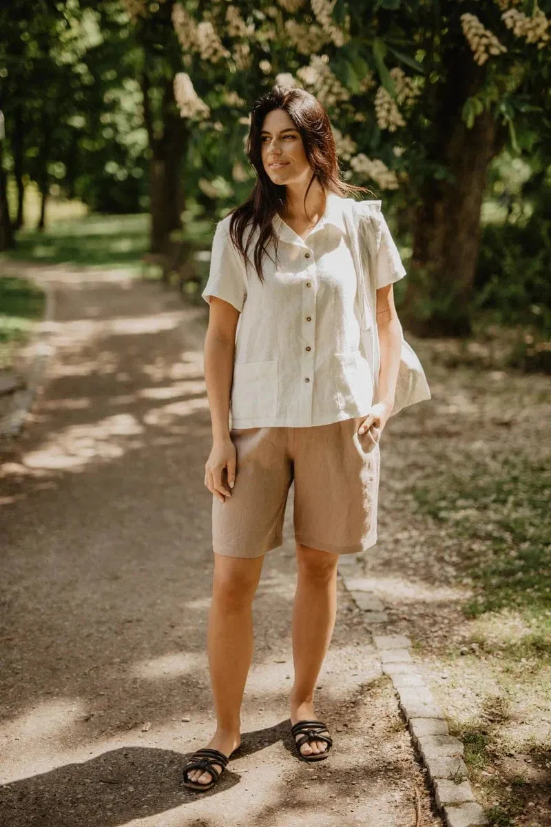 Matilda Women's Long Linen Shorts | Multiple Colours