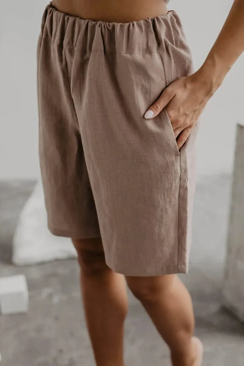 Matilda Women's Long Linen Shorts | Multiple Colours