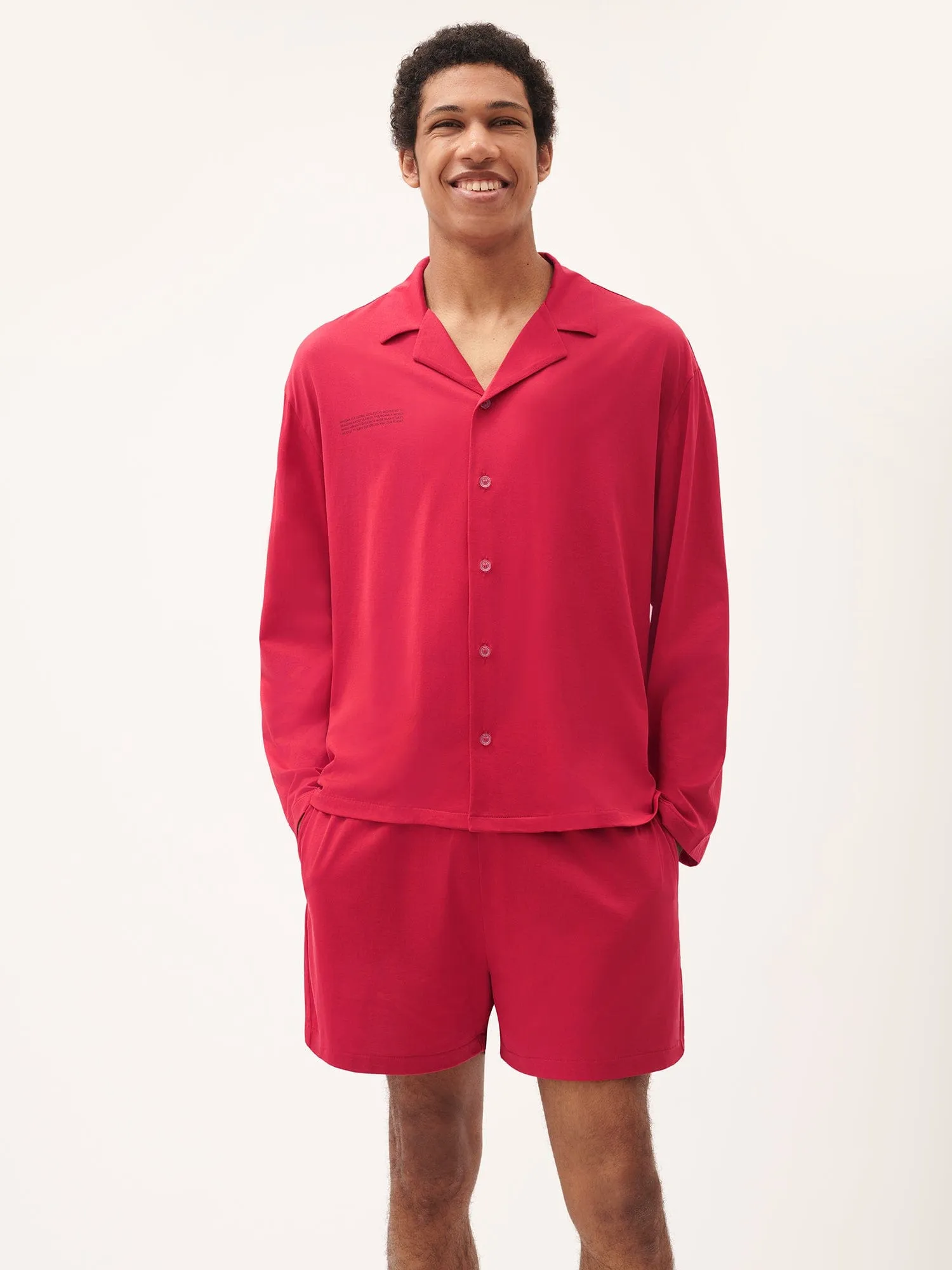 Mens 365 Lightweight Short Pyjama Shorts Set —goji red