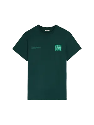Mens Choose Love Midweight T-Shirt—foliage green