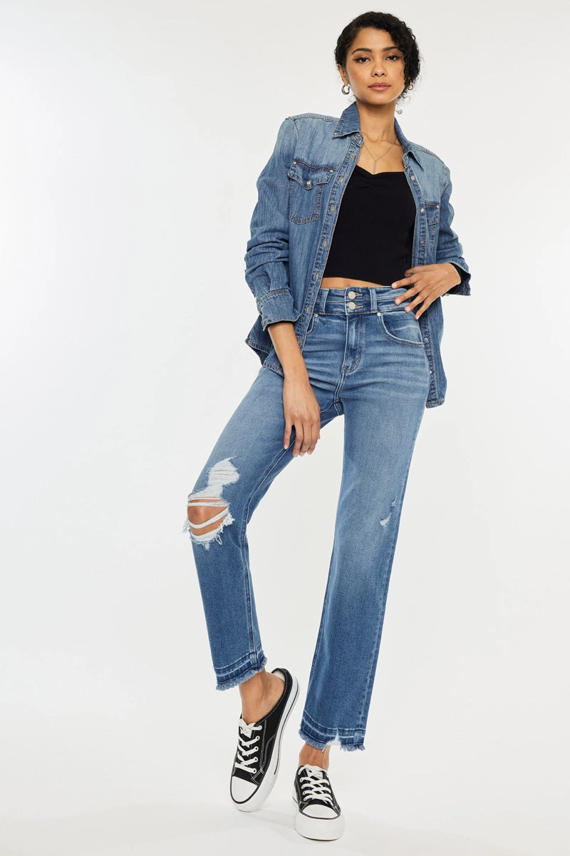 Morgana High Rise Slim Straight Leg Jeans