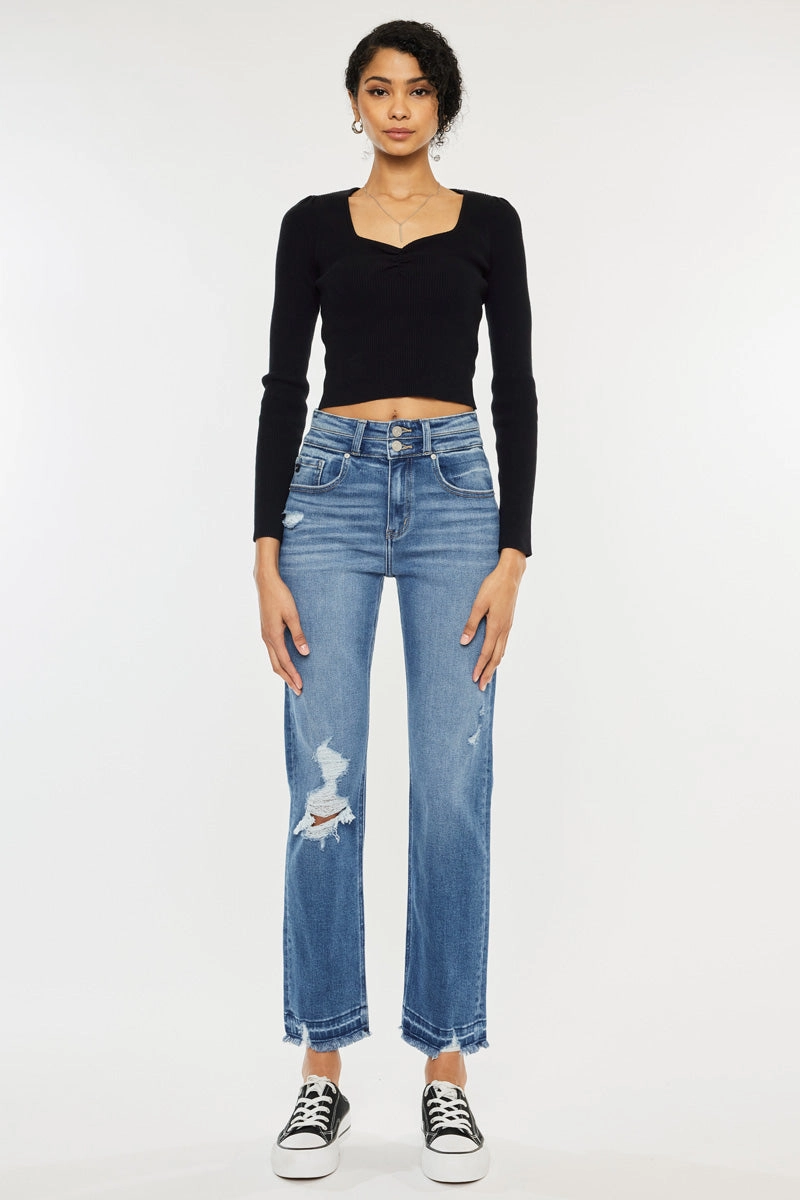 Morgana High Rise Slim Straight Leg Jeans
