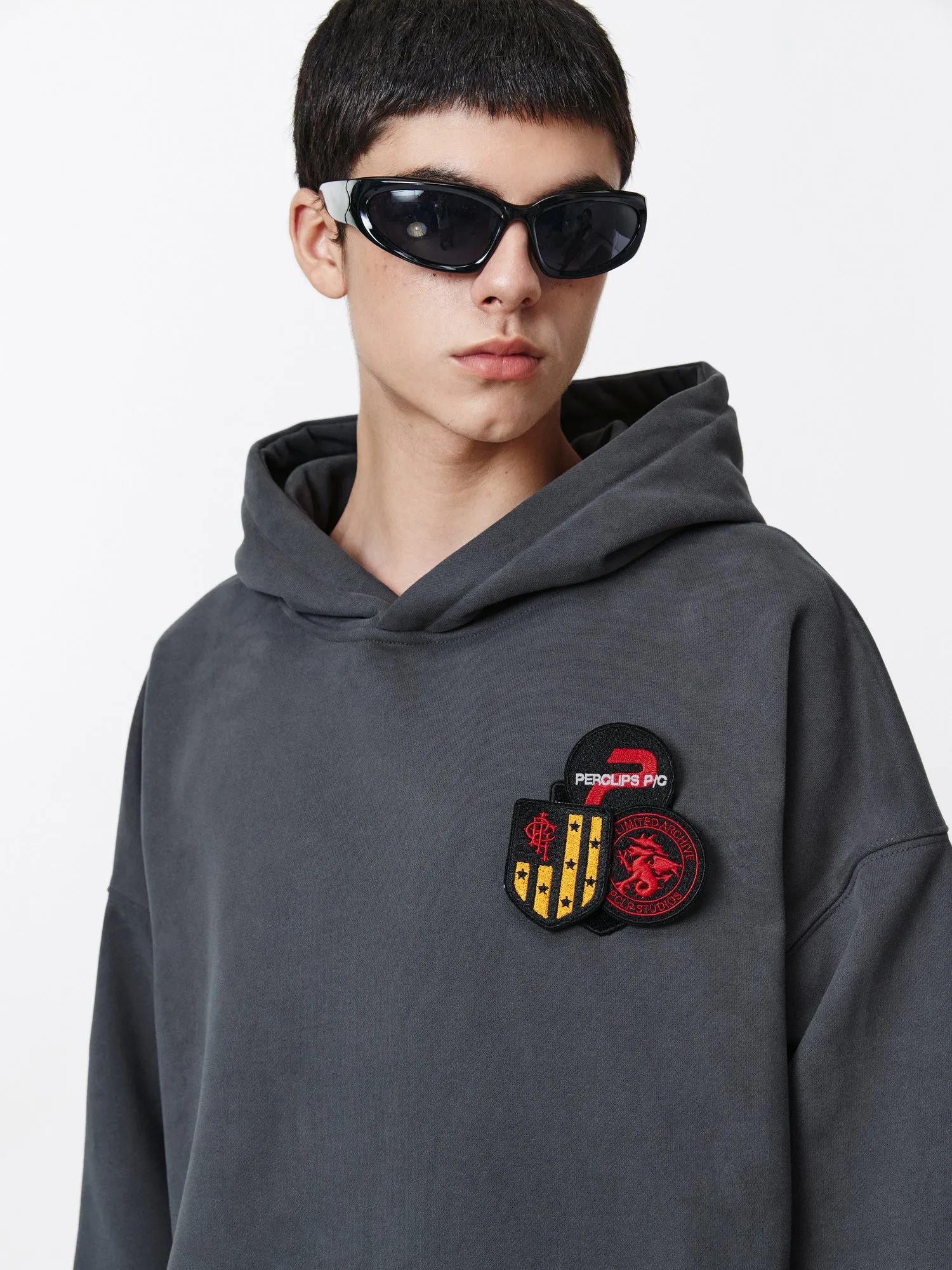 PCLP Three-Dimensional Rubber Stamp Hooded Sweatshirt