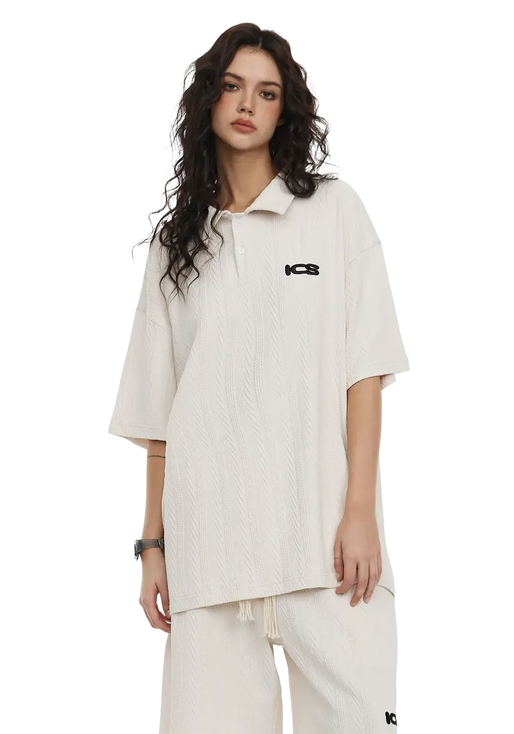 Printed Half Zip Polo Shirt