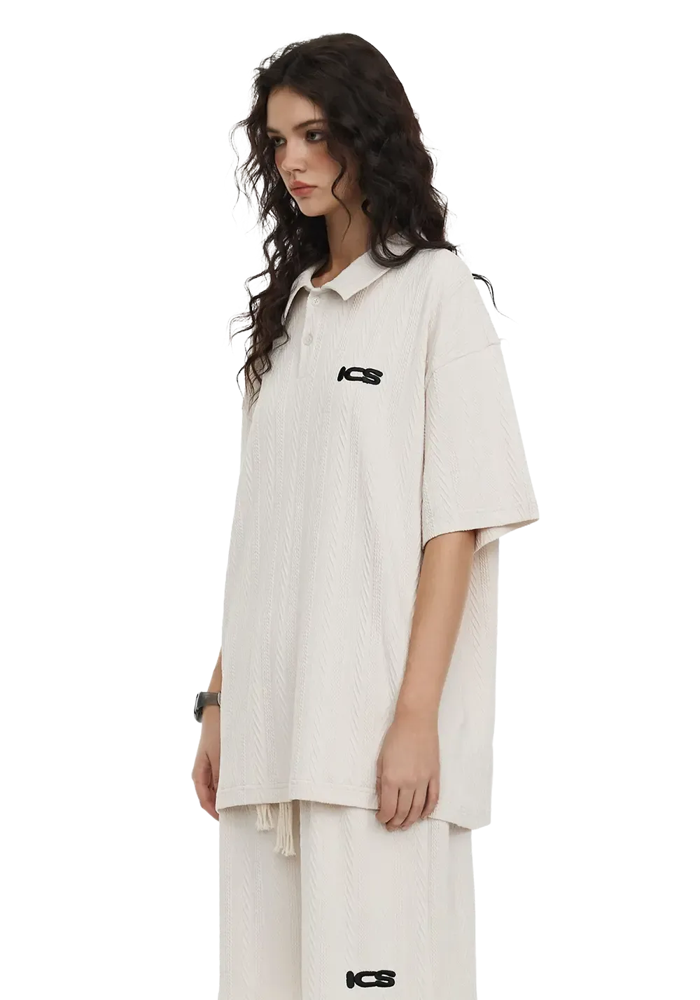 Printed Half Zip Polo Shirt