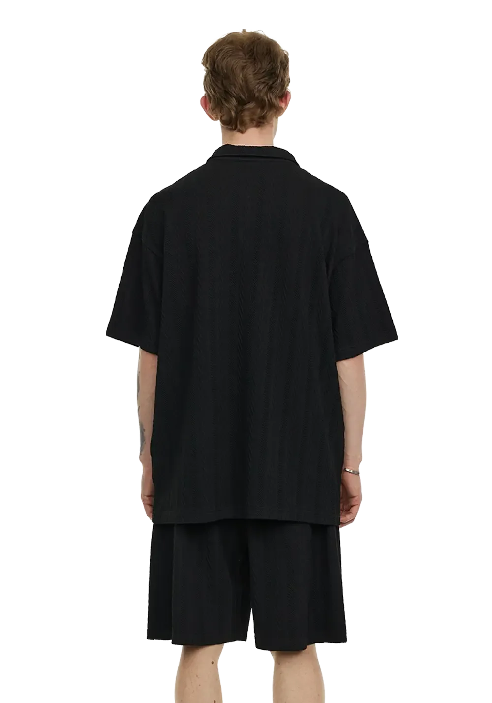Printed Half Zip Polo Shirt