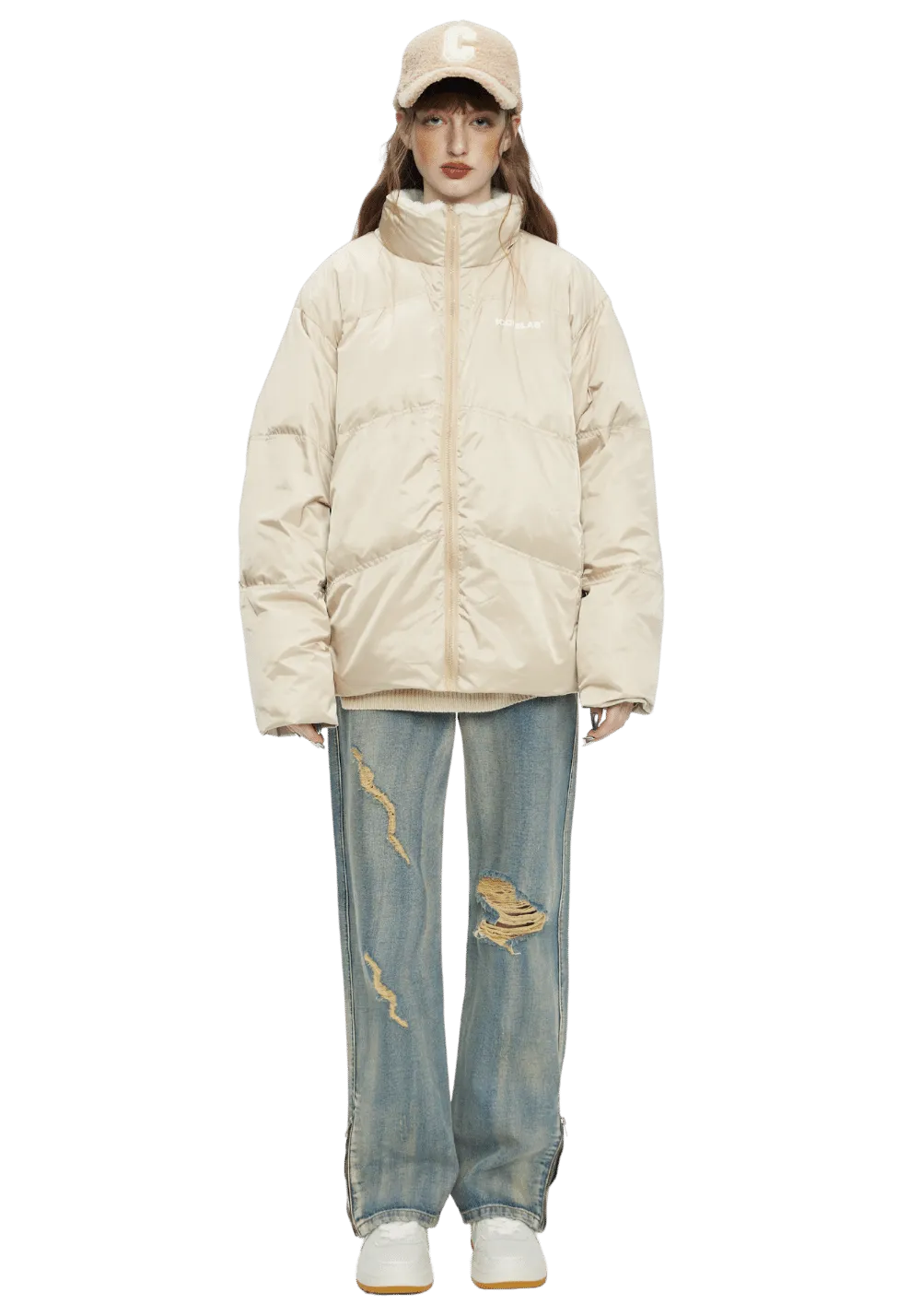 Rabbit Fur Lined Puffer Jacket
