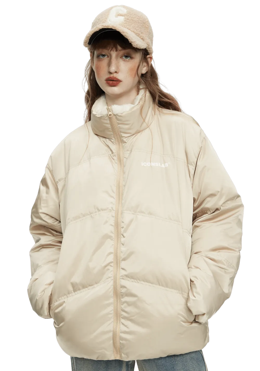 Rabbit Fur Lined Puffer Jacket