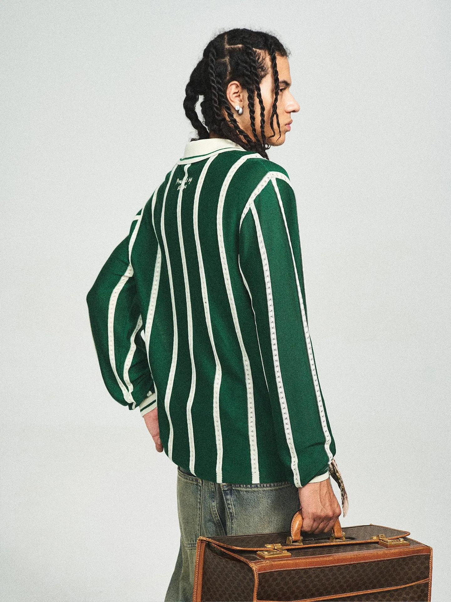 Retro Green Block Stripe Sweater