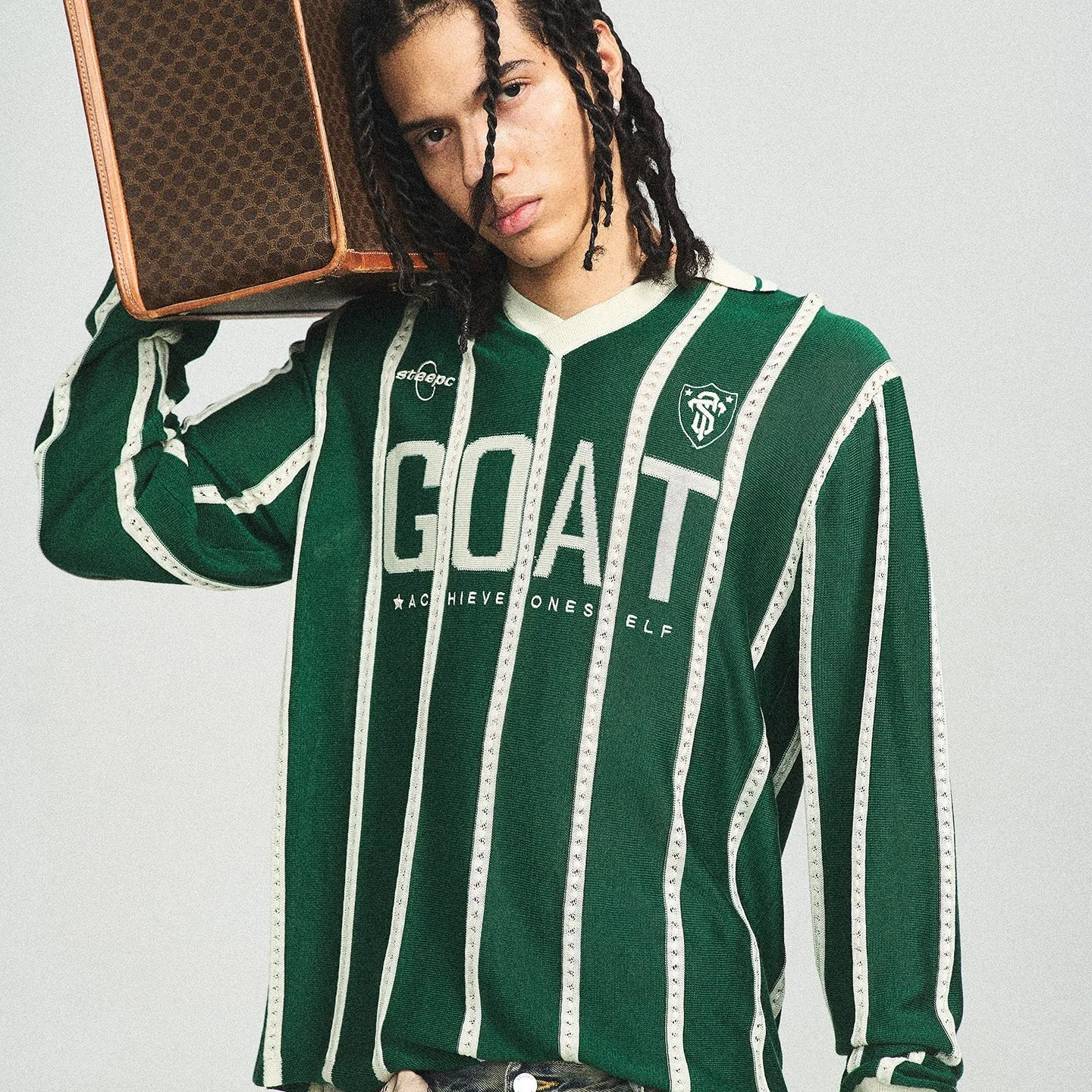 Retro Green Block Stripe Sweater