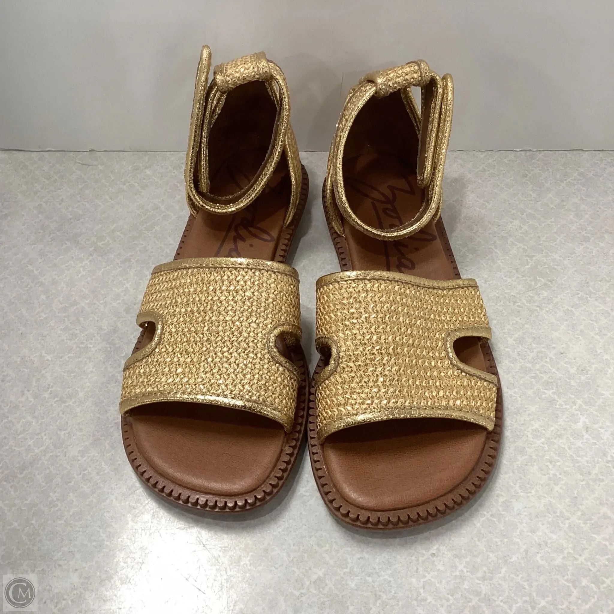 Sandals Flats By Zodiac In Gold, Size: 6.5
