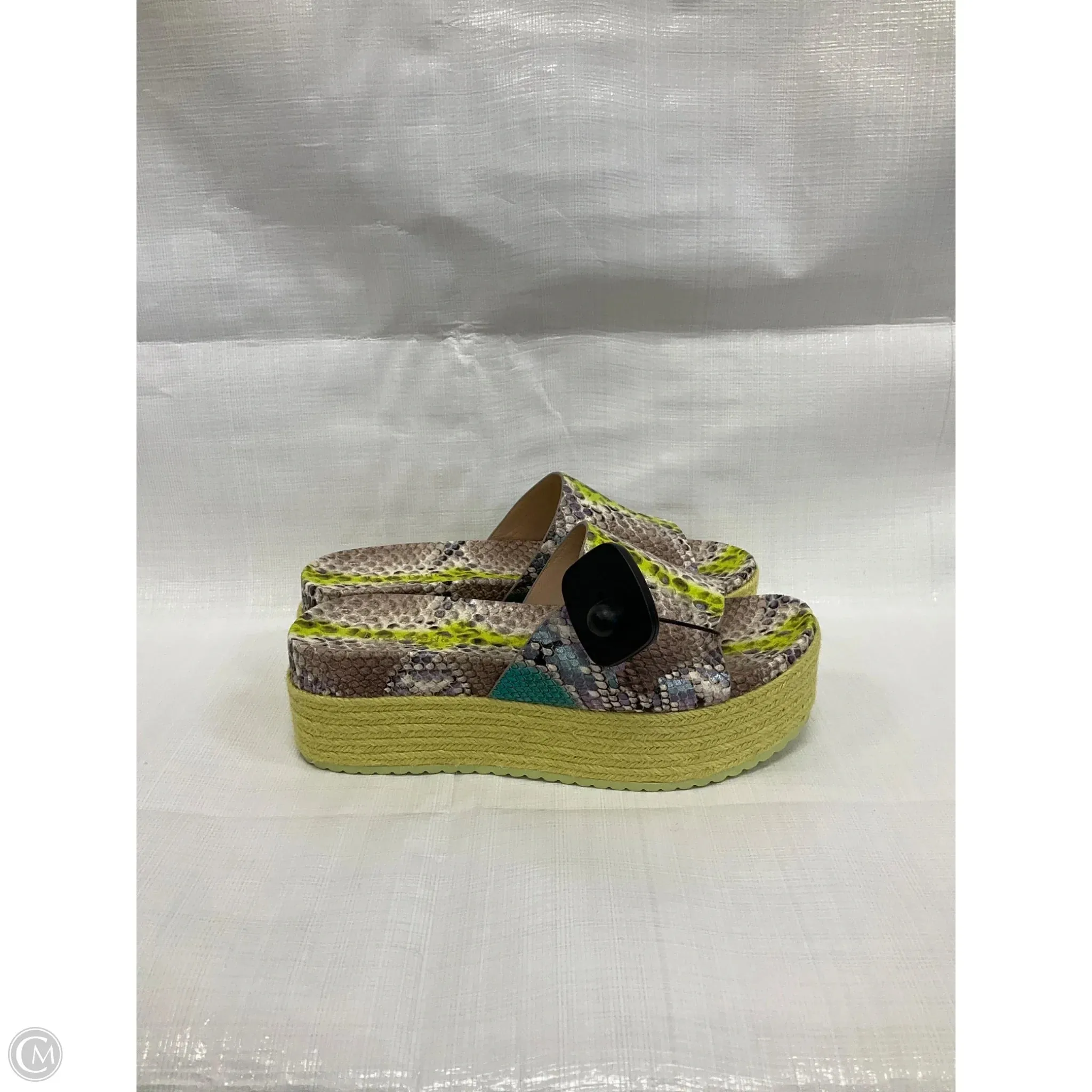 Sandals Heels Wedge By Kate Spade In Snakeskin Print, Size: 8
