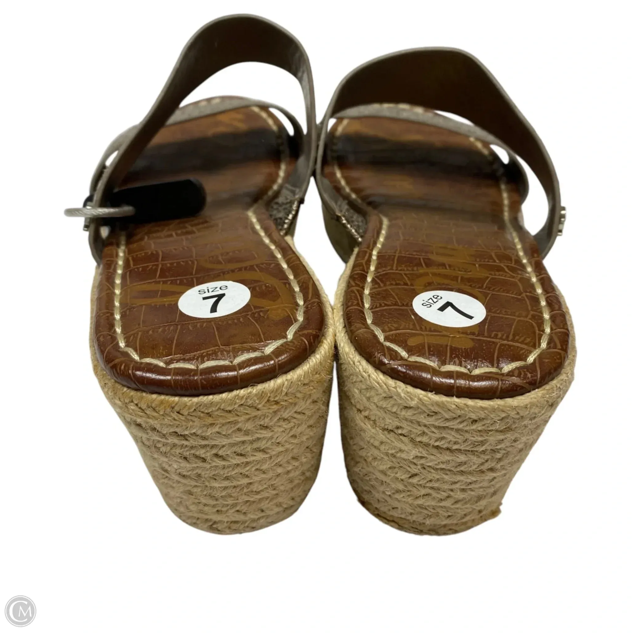 Sandals Heels Wedge By Sam Edelman In Taupe, Size: 7