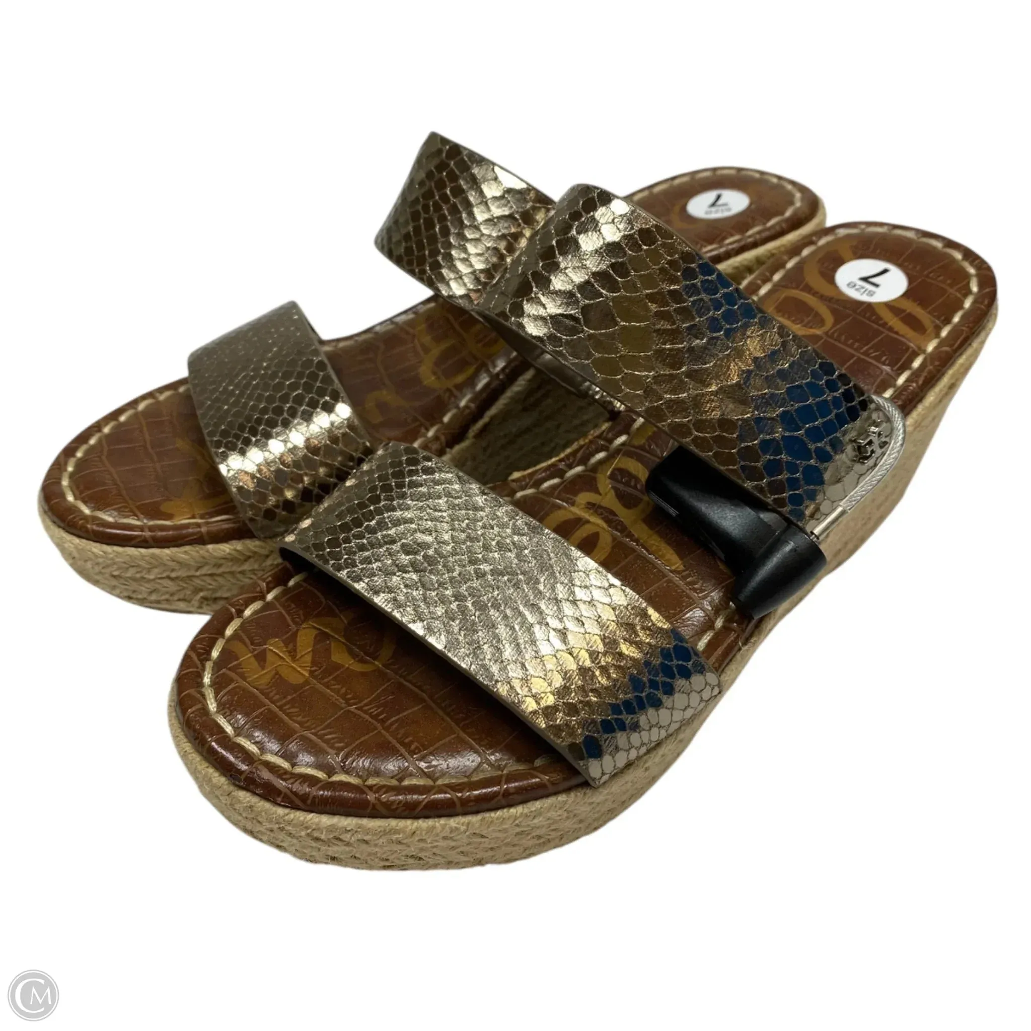 Sandals Heels Wedge By Sam Edelman In Taupe, Size: 7