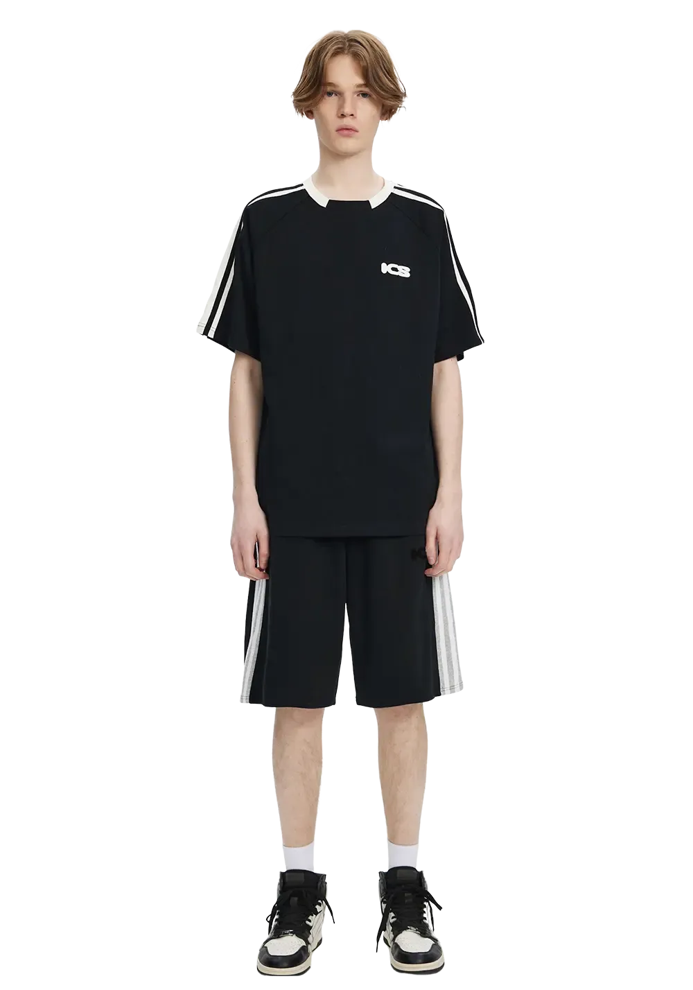 Side Contrast Webbing Track Shorts