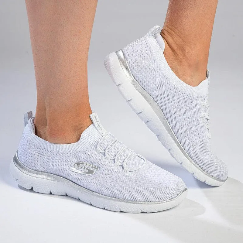 Skechers Summits Lace Up Sneaker - White/Silver